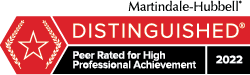 Martindale-Hubbell Distinguished , peer rated for high professional achievement 2022